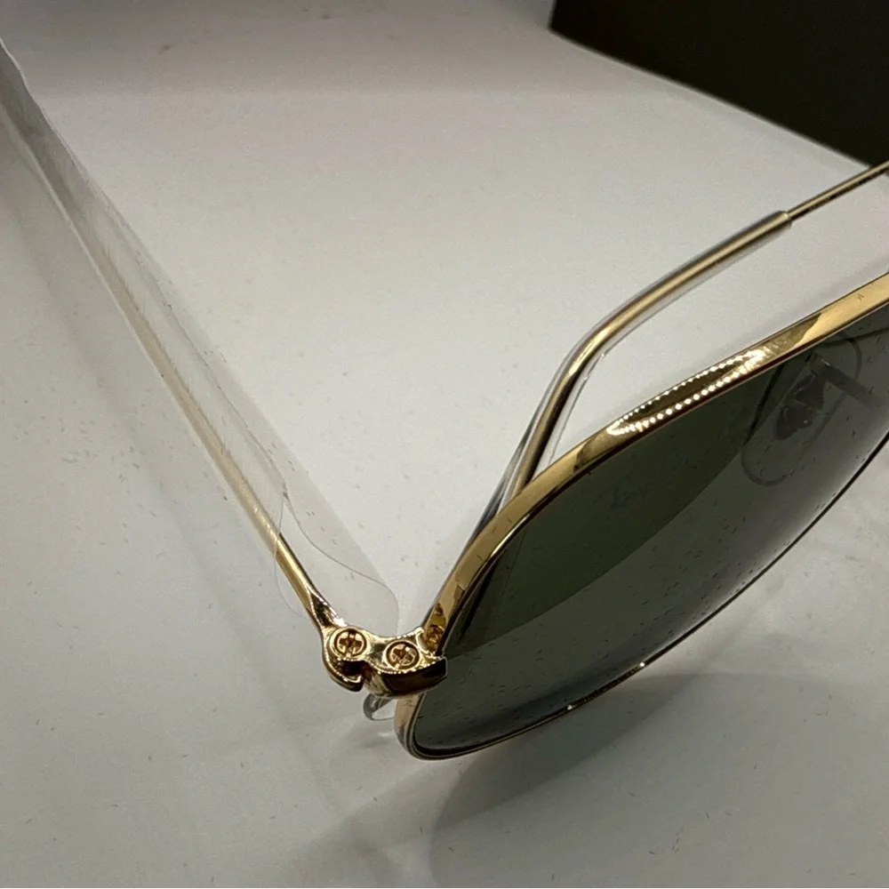 Ray-Ban Sunglasses RB3025 Aviator Classic 58mm Gold Frame Polarized Green Lens - Picture 9 of 12